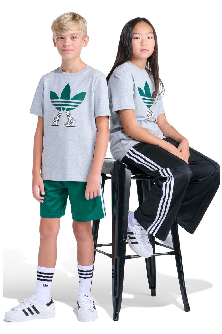 Kids' Walking Trefoil Graphic T-Shirt, Alternate, color, GREY HEATHER