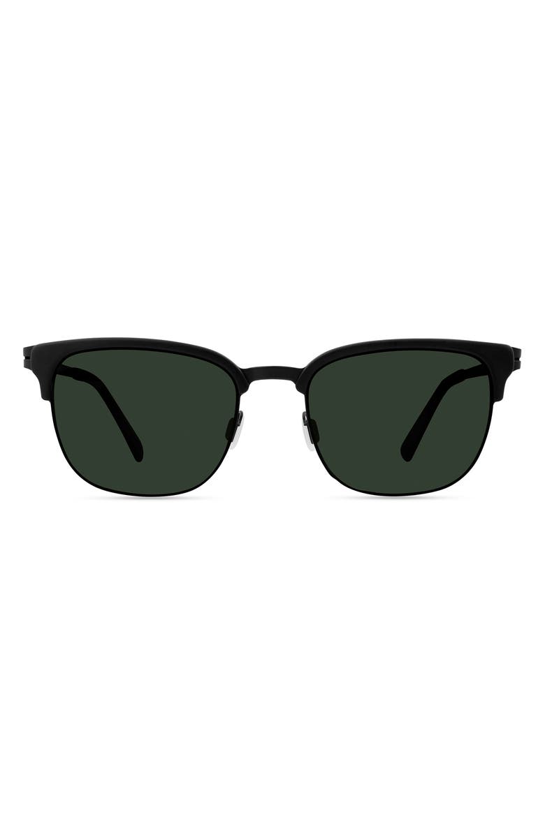 Modo 53mm Polarized Square Sunglasses, Main, color, Black
