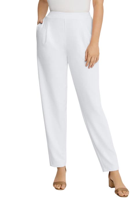Stretch Knit Crepe Straight Leg Pants (Plus)
