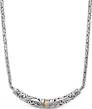 DEVATA Bali Filgree with Borobudur Chain Necklace in Sterling Silver with 18K Gold
