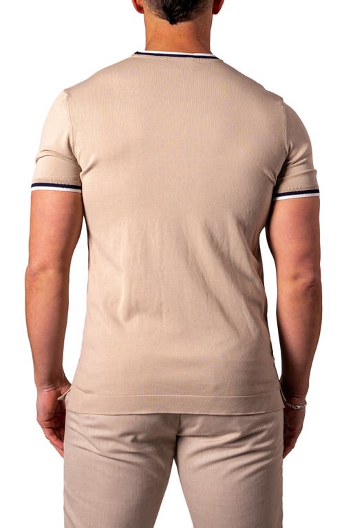 Maceoo Tipped Short Sleeve Sweater