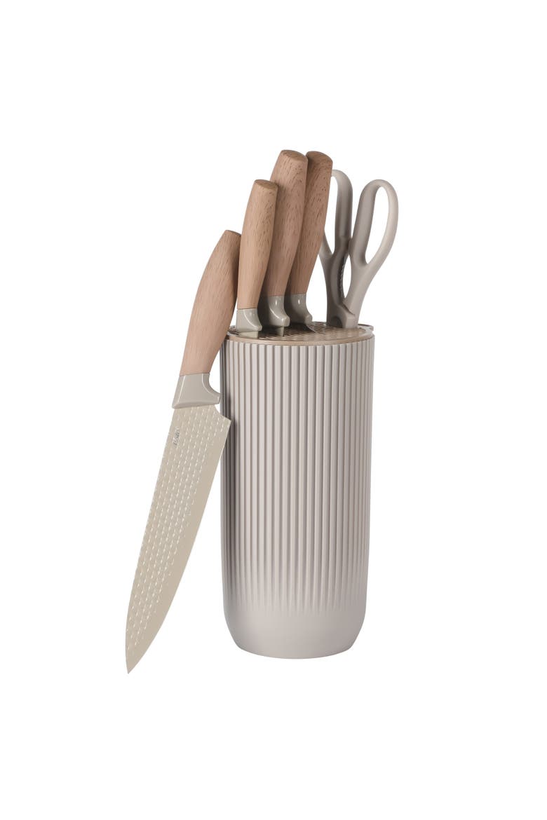 Gunderson 6-Piece Stainless Steel Kitchen Knife Block Set, Main, color, Silver