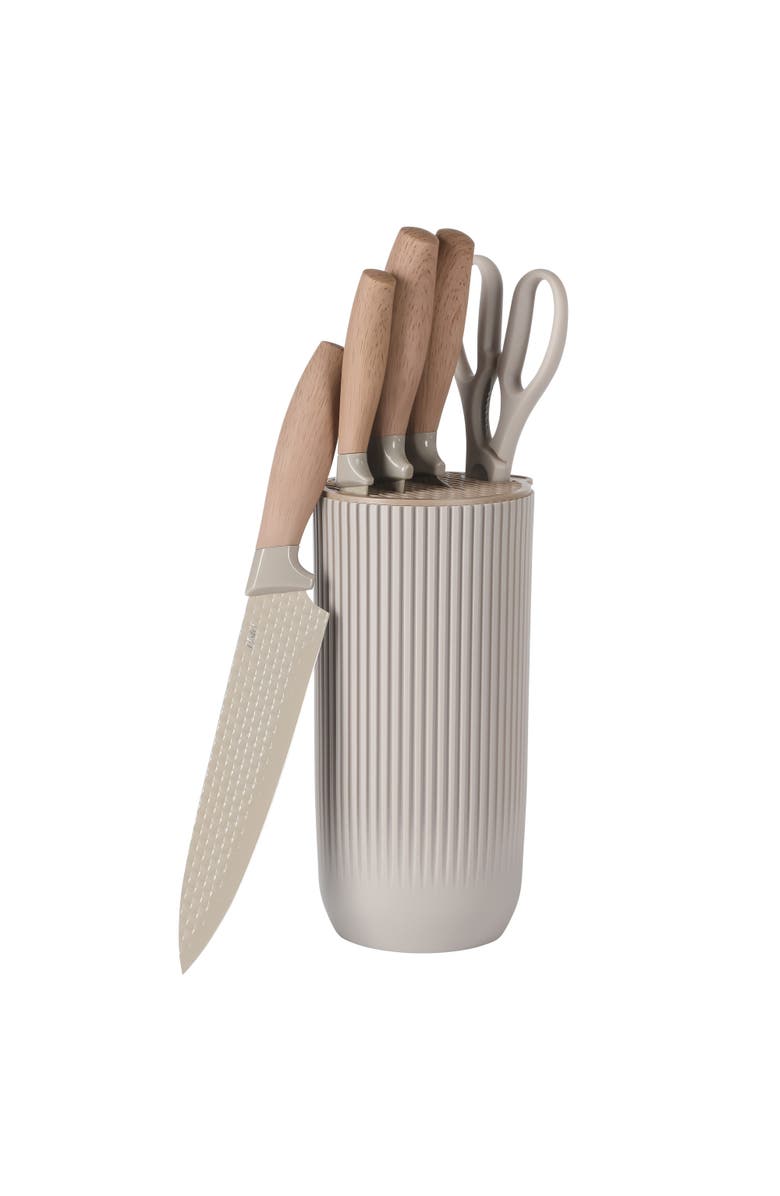 OSTER Gunderson 6-Piece Stainless Steel Kitchen Knife Block Set, Main, color, Silver