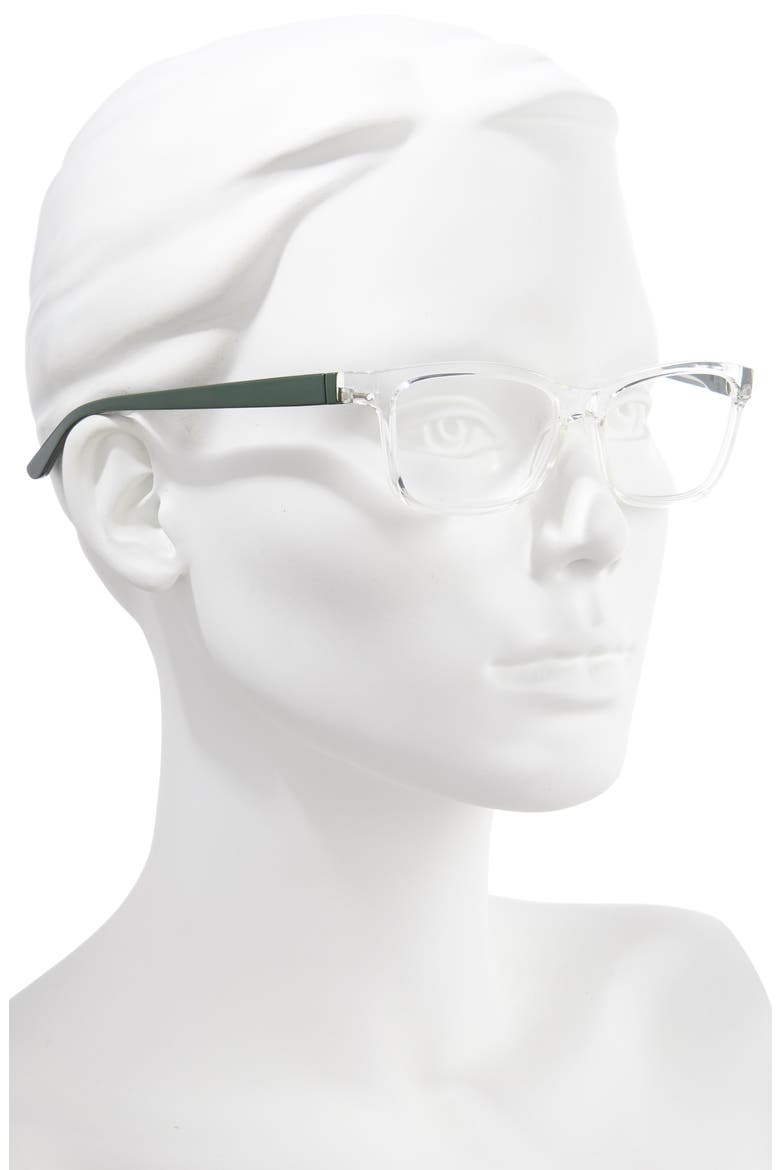 The Erin 47mm Reading Glasses, Alternate, color, CRYSTAL ICE/ FOREST GREEN