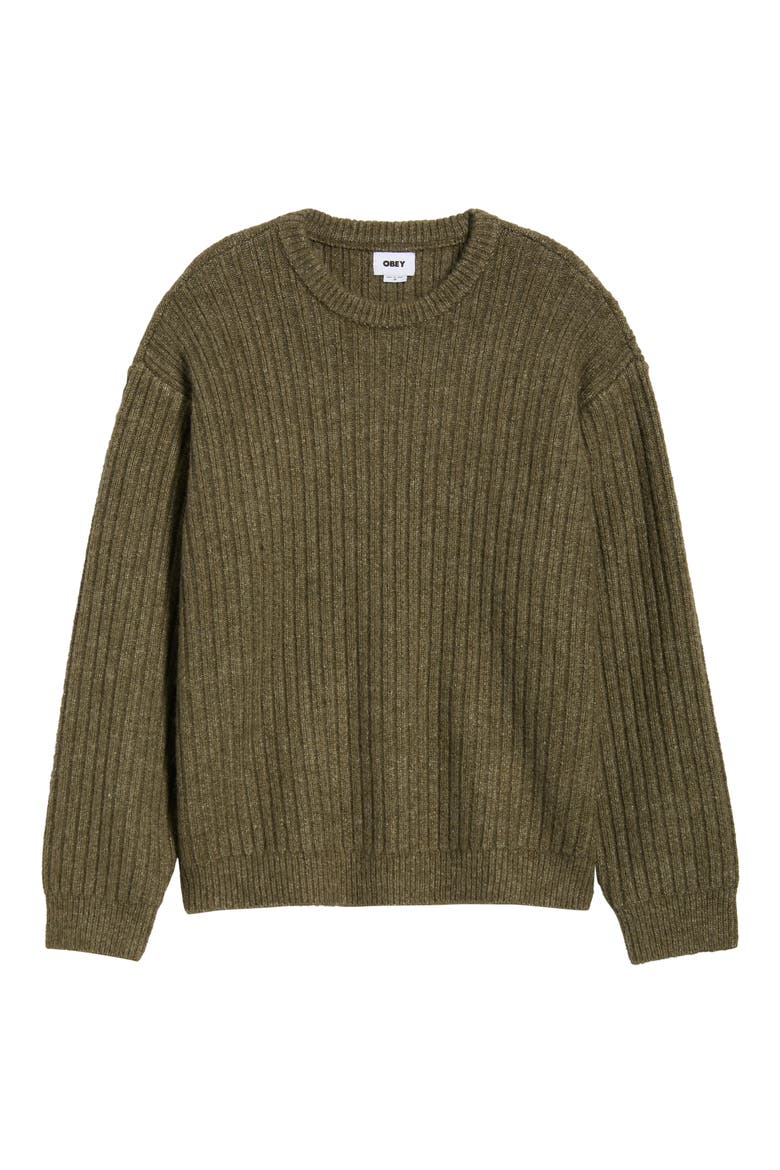 Drex Ribbed Sweater, Alternate, color, HEATHER GREEN
