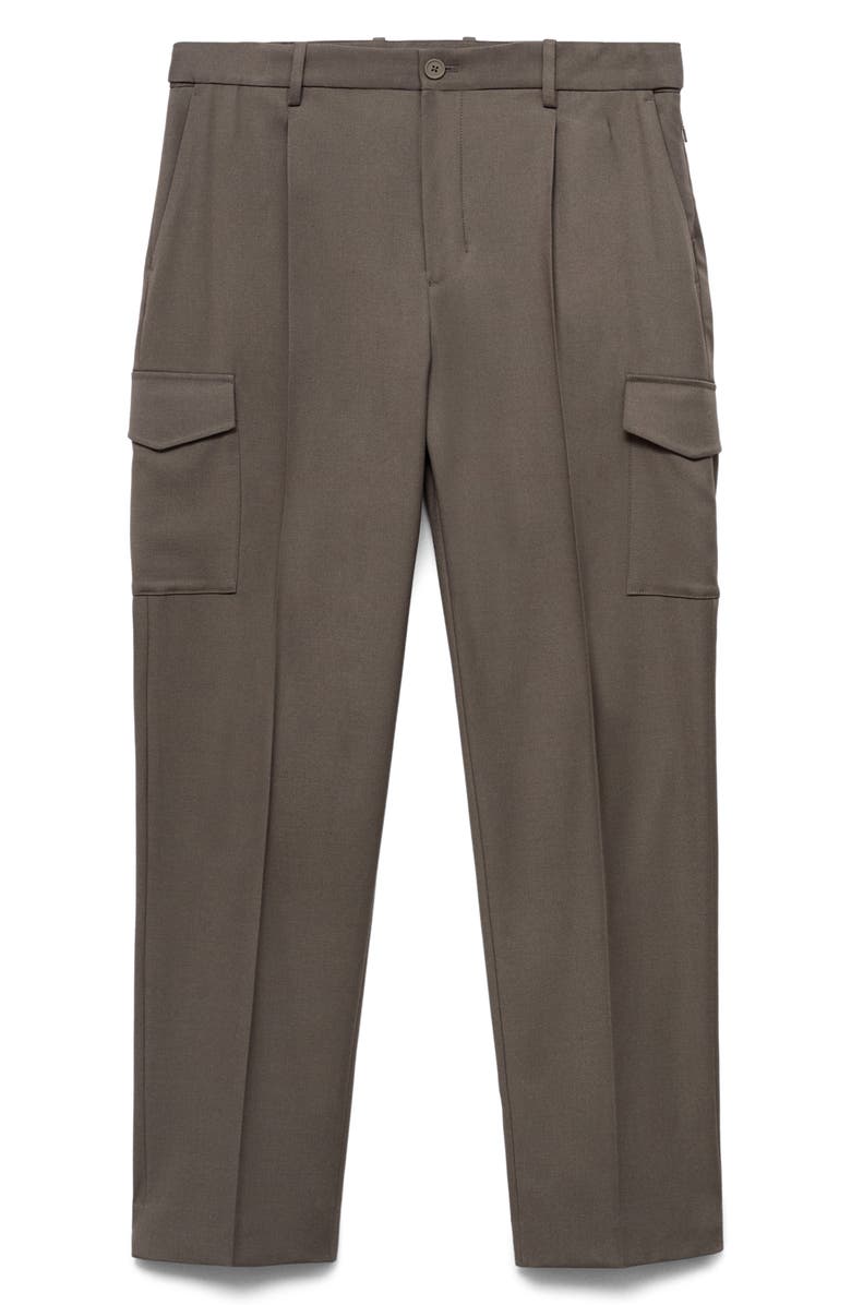 MANGO Slim Fit Thermolite<sup>®</sup> Pleated Cargo Pants, Alternate, color, Medium Brown