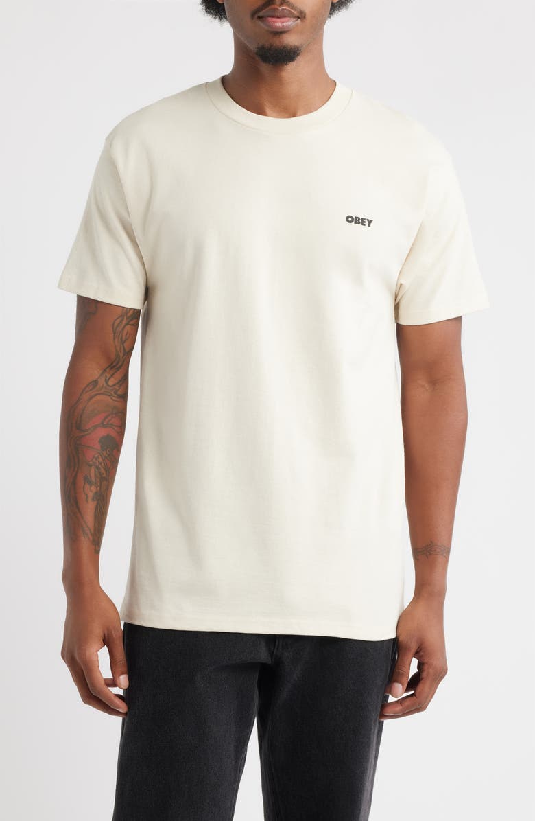 Obey Lisbon Icon Graphic T-Shirt, Main, color, Cream