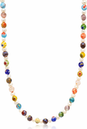 Nialaya Pearl Necklace with Hand-Painted Glass Beads