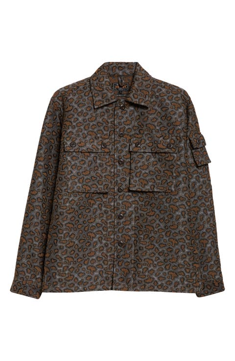 Camo Jacquard Shirt Jacket