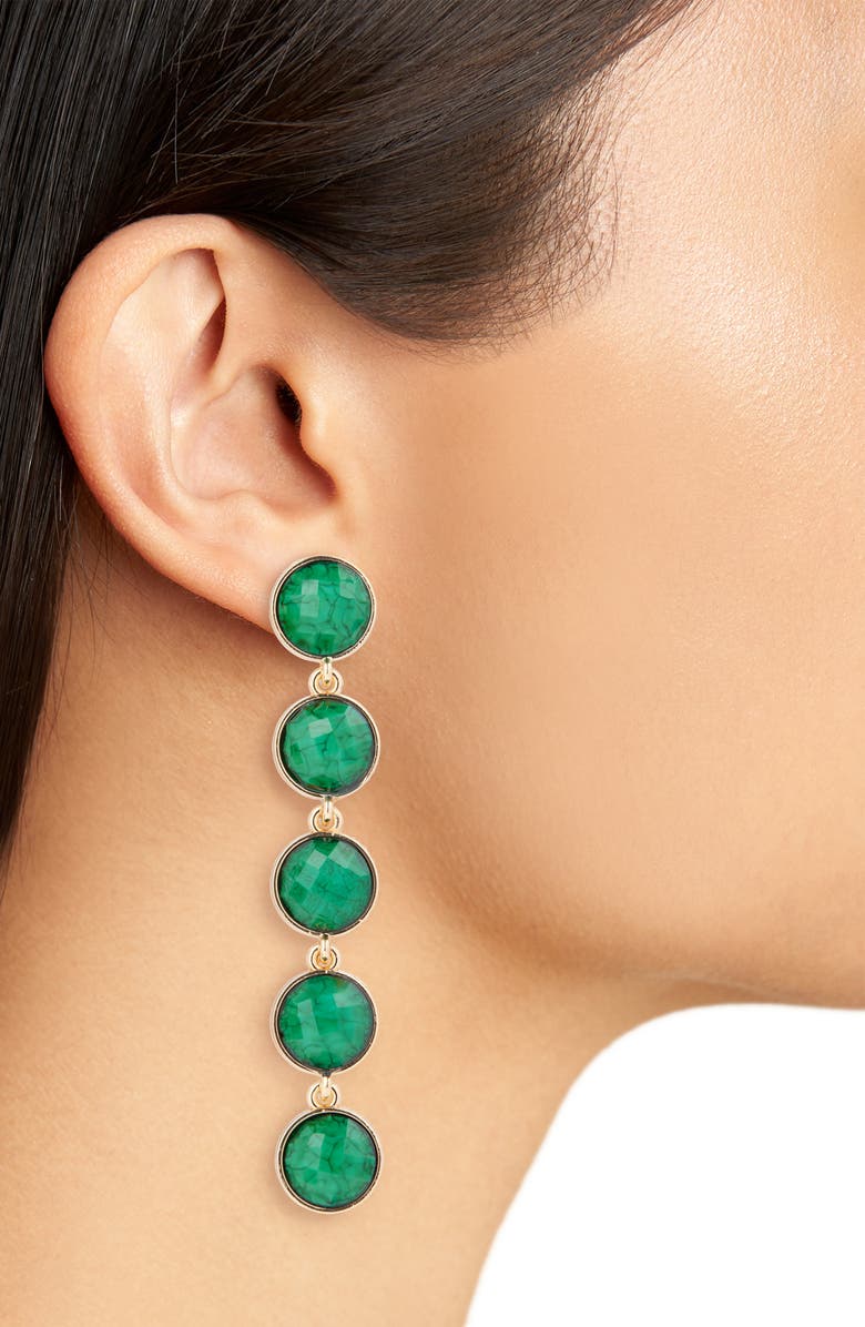 Tasha Stone Drop Earrings, Alternate, color, Green