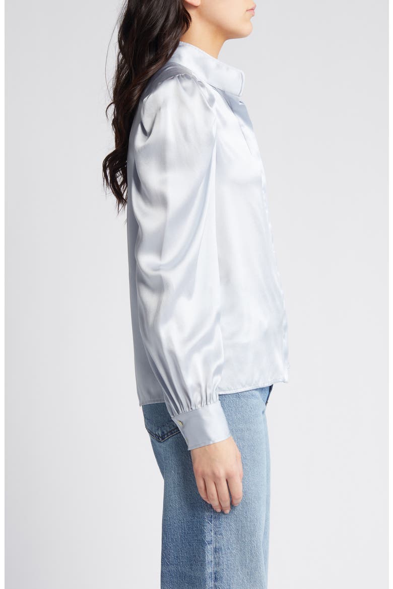 Gillian Silk Top, Alternate, color, DENIM BLUE