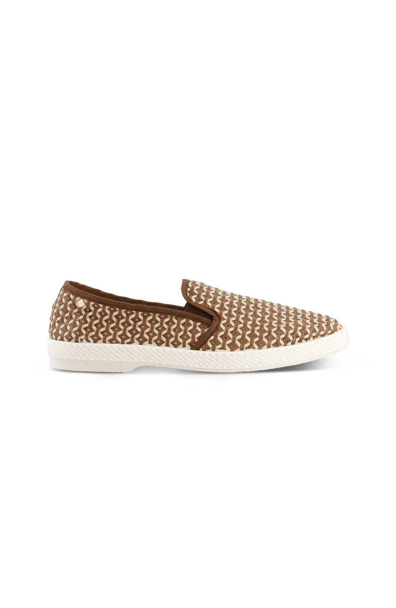 Rivieras Classic Woven Leatherette Slip-On Loafer, Main, color, Brown
