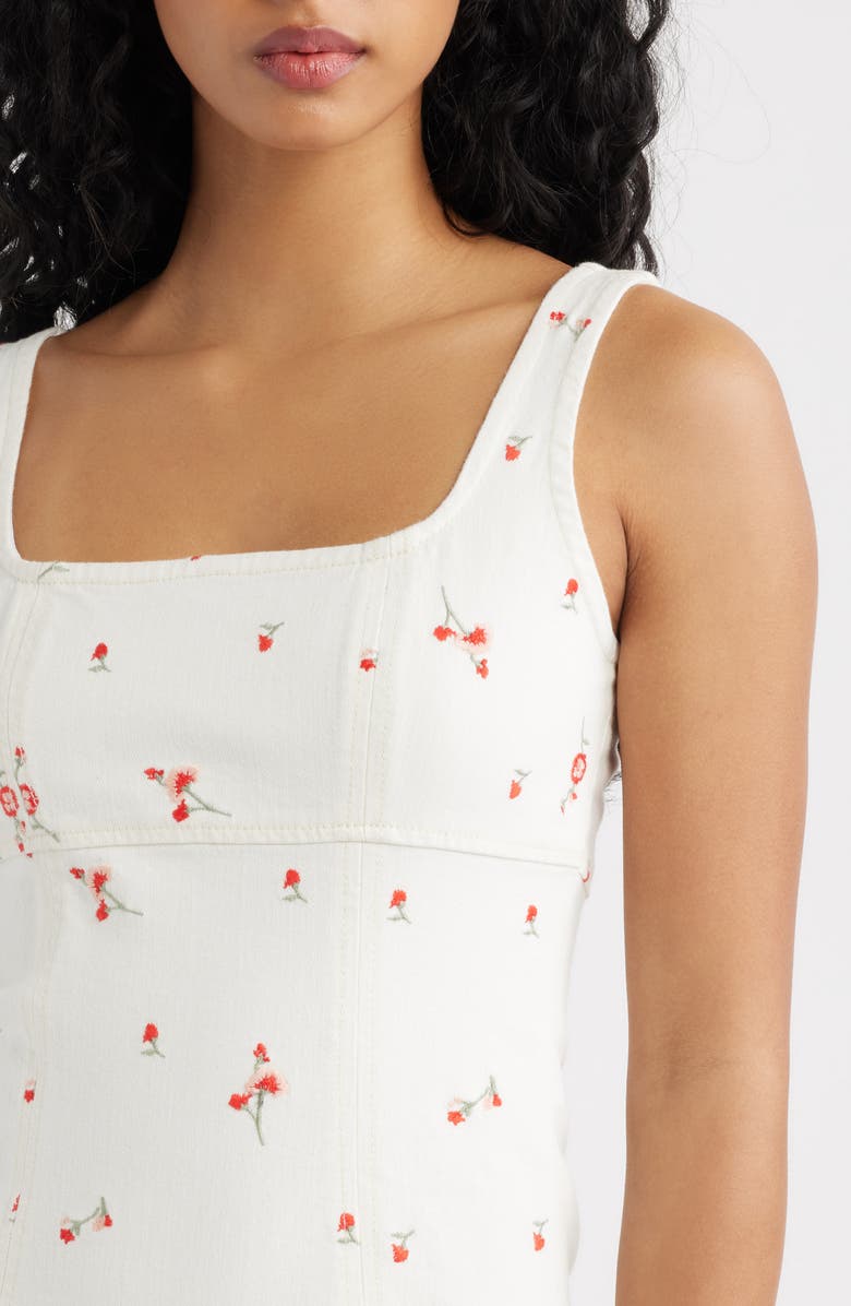 Rails Altadena Floral Stretch Cotton Minidress, Alternate, color, Ecru Romantic Floral