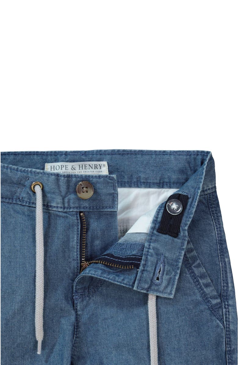 Hope & Henry Boys' Chambray Rolled Cuff Pant With Drawstring, Kids, Alternate, color,