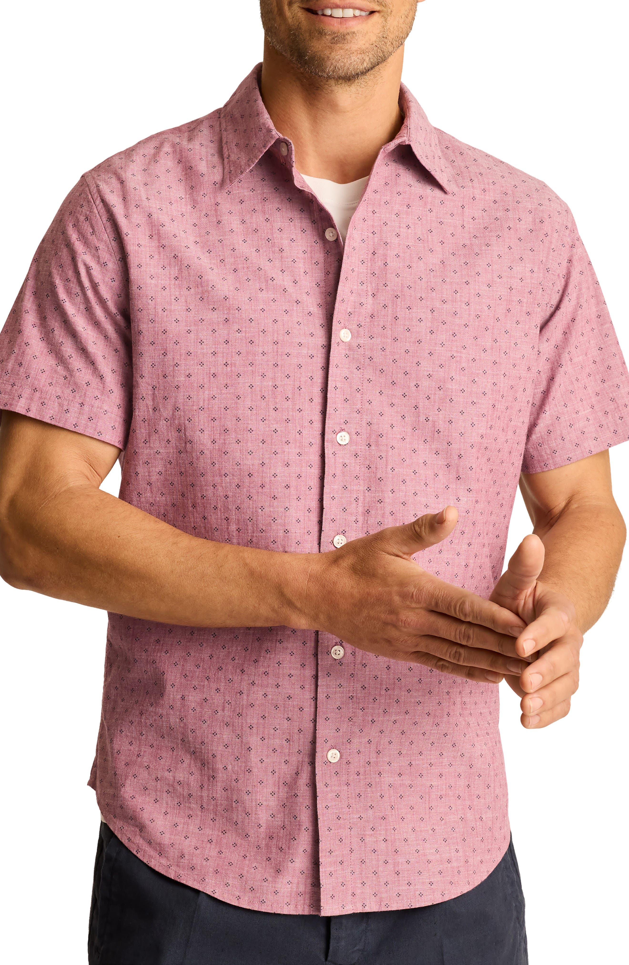 Bonobos Riviera Short Sleeve Stretch Cotton Button-Up Shirt