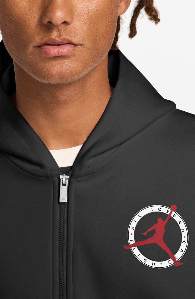 Jordan Flight Club Oversize Fleece Zip Hoodie, Alternate, color, Black