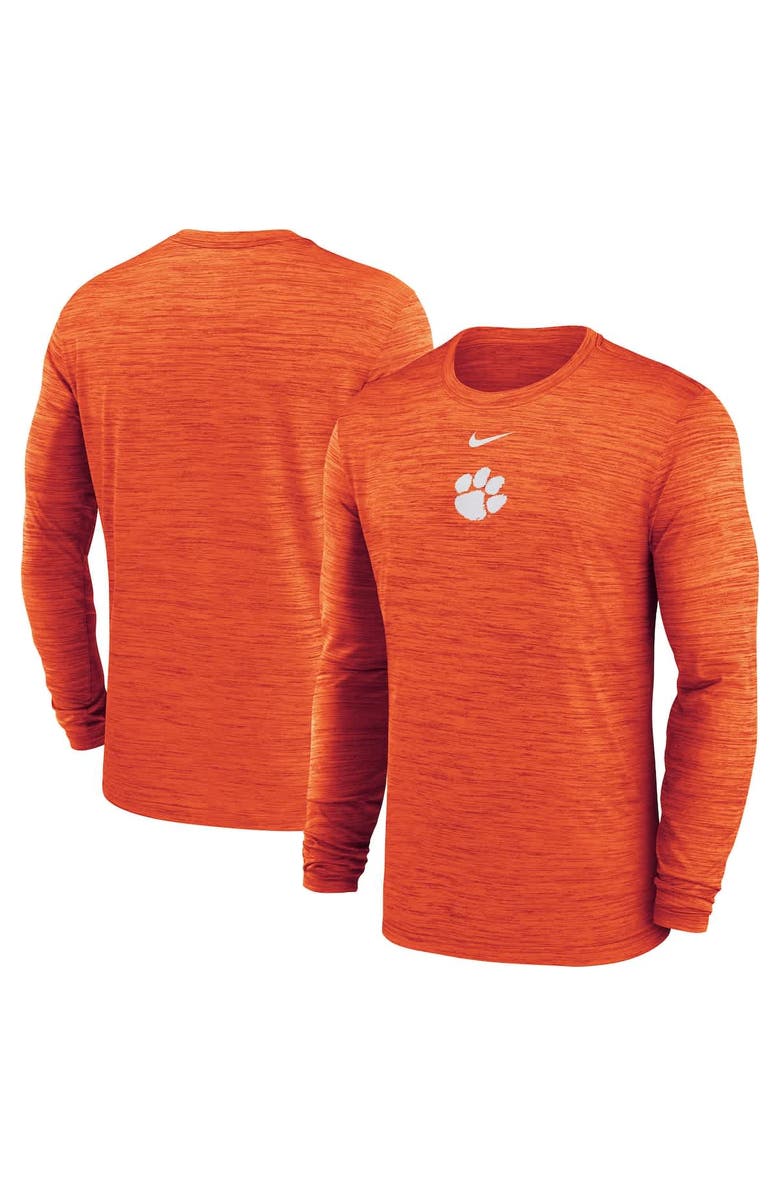 Nike Men's Nike Orange Clemson Tigers 2025 Sideline Velocity Performance Long Sleeve T-Shirt, Main, color, Orange