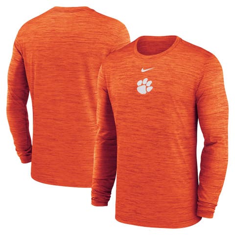 Men's Nike Orange Clemson Tigers 2025 Sideline Velocity Performance Long Sleeve T-Shirt