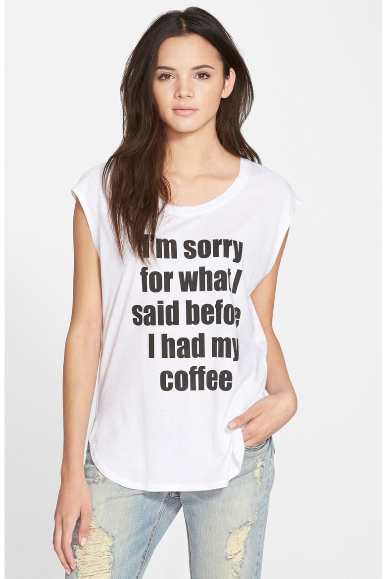 'I'm Sorry For What I Said' Muscle Tee, Main, color, WHITE