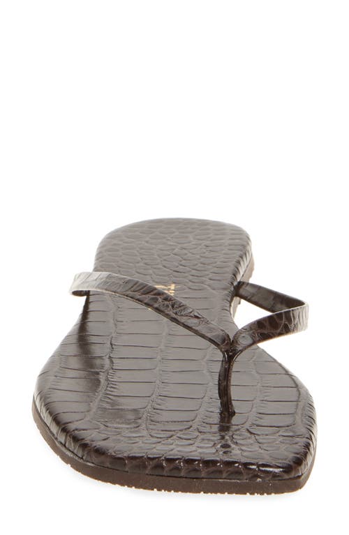 Tkees Lily Square Toe Croc Flip Flops In Sable