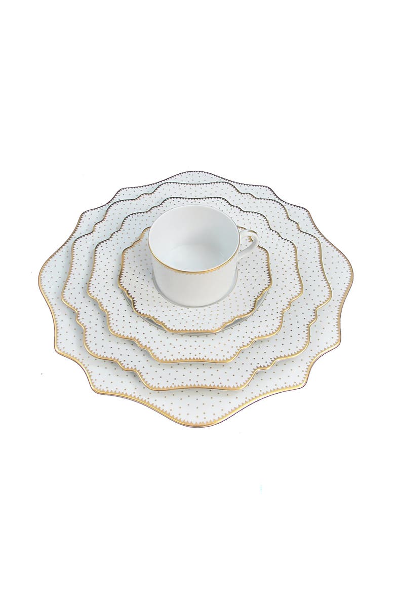 Simply Anna Antique Polka Charger Plate, Alternate, color, WHITE/GOLD