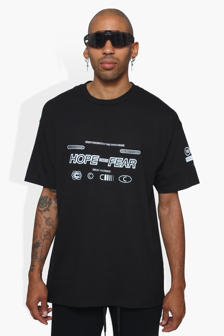 Hope Over Fear Tee, Main, color, black