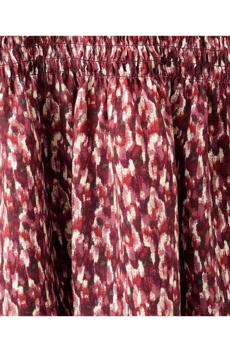 MANGO TEEN Smocked Long Sleeve Dress, Alternate, color, Maroon