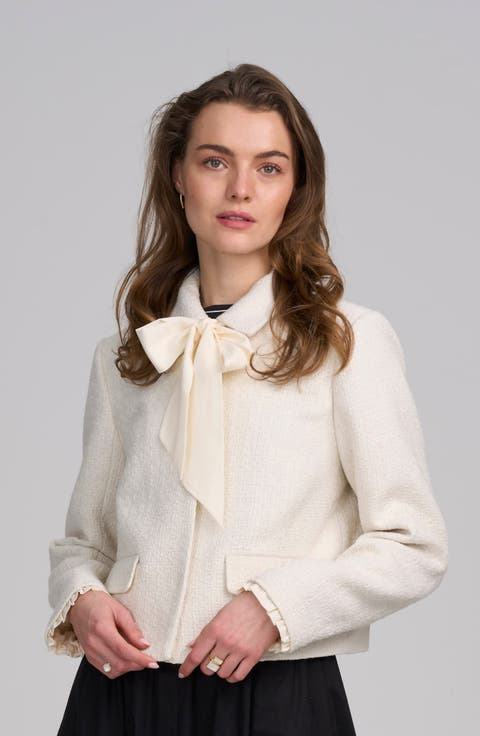 Tweed Jacket With Bow