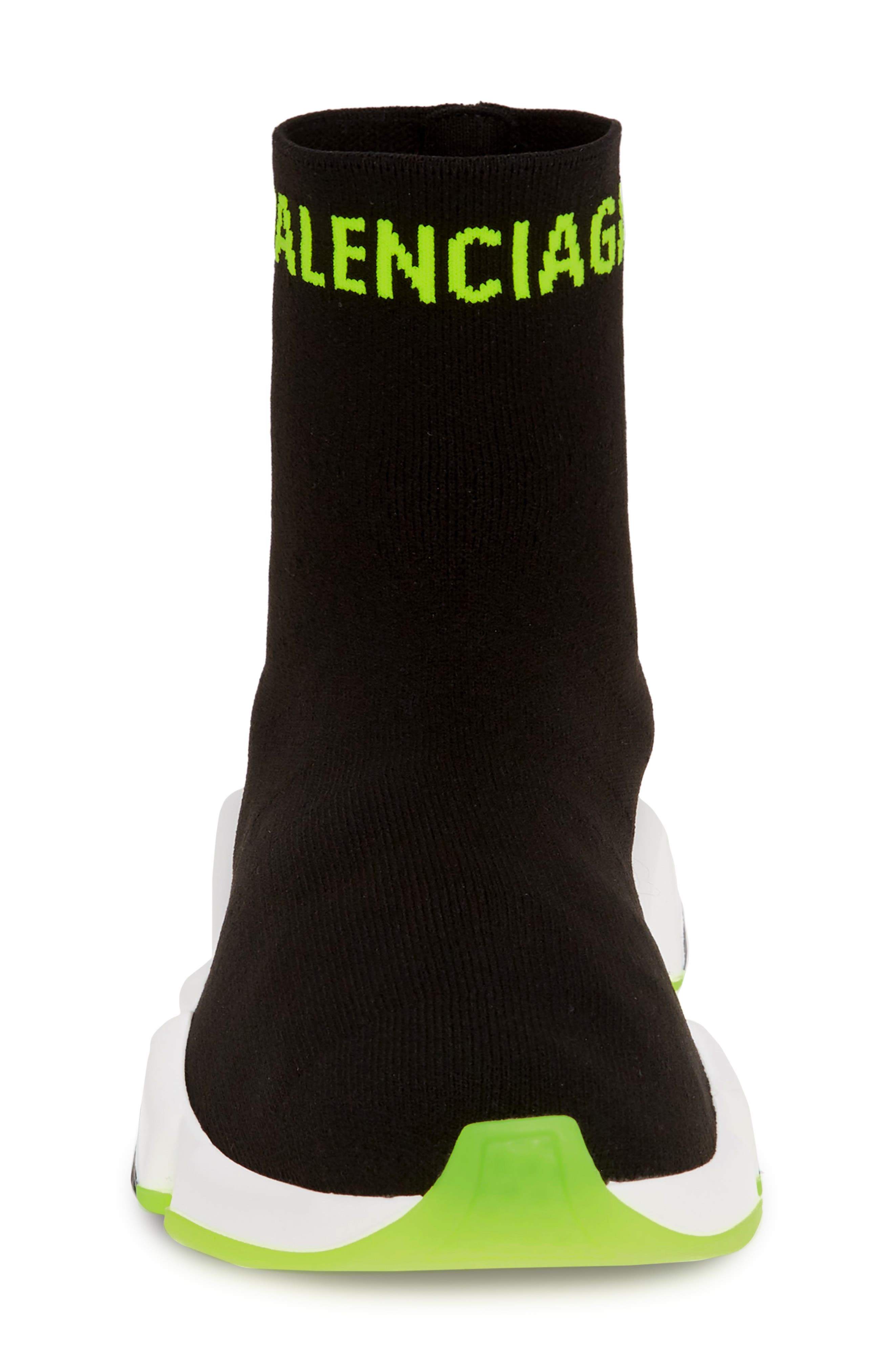 Hi Speed Logo Sock Sneaker, Alternate, color, BLACK/ YELLOW FLUO