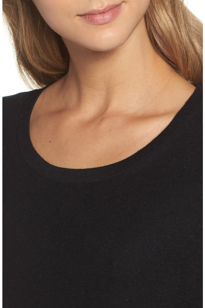 Brushed Hacci Sweatshirt, Alternate, color, BLACK