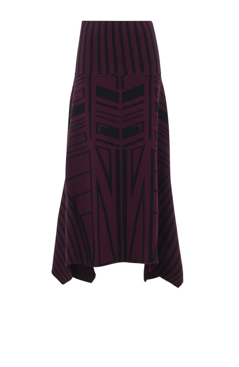 Leem Geometric Jacquard Handkerchief Skirt, Main, color, Red