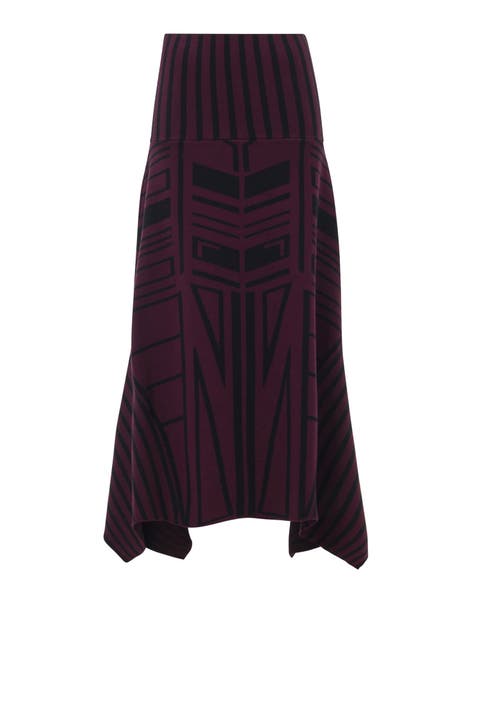 Geometric Jacquard Handkerchief Skirt