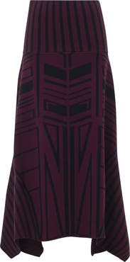 Leem Geometric Jacquard Handkerchief Skirt