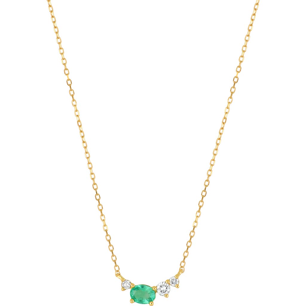 Bony Levy El Mar Emerald & Diamond Pendant Necklace In 18k Yellow Gold