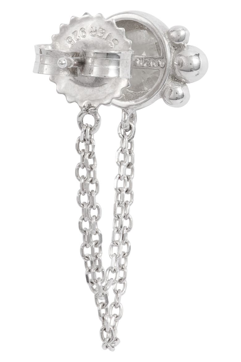 Bonheur Bubbling Brook Chain Detail Stud Earrings, Alternate, color, WHITE TOPAZ