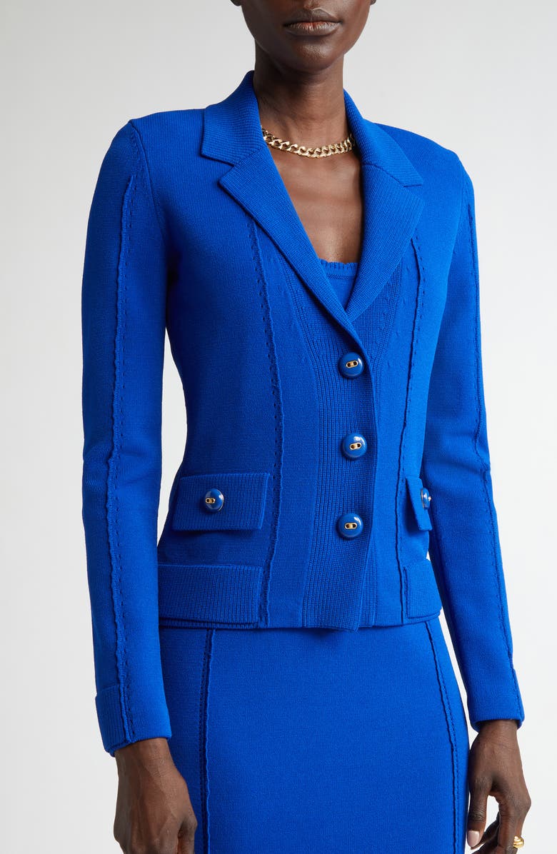 ST. JOHN Mixed Stitch Sweater Knit Jacket, Alternate, color,