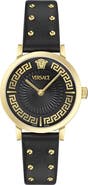 Versace Renaissance Greca Leather Strap Watch, 35mm