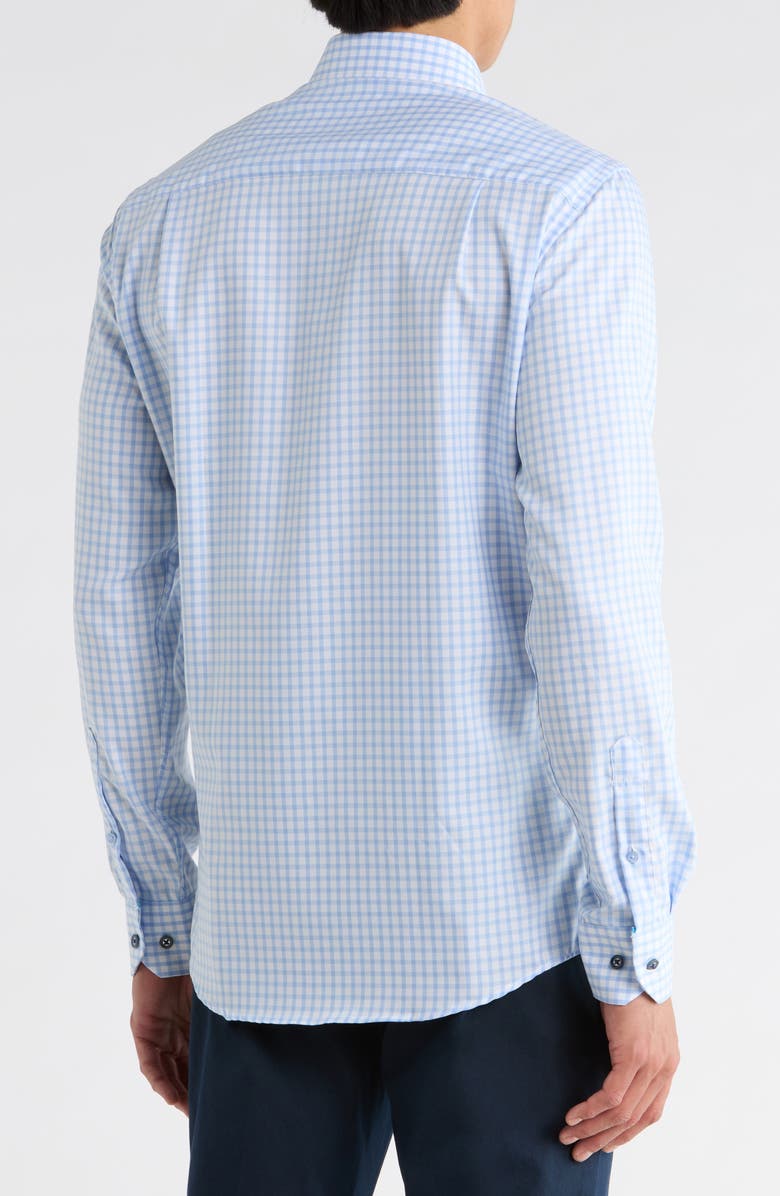 Duchamp Slim Fit Check Stretch Cotton Dress Shirt, Alternate, color, Navy