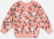 Deux par Deux Frosted Strawberry Cozy Relaxed Balloon Sleeve Sweatshirt