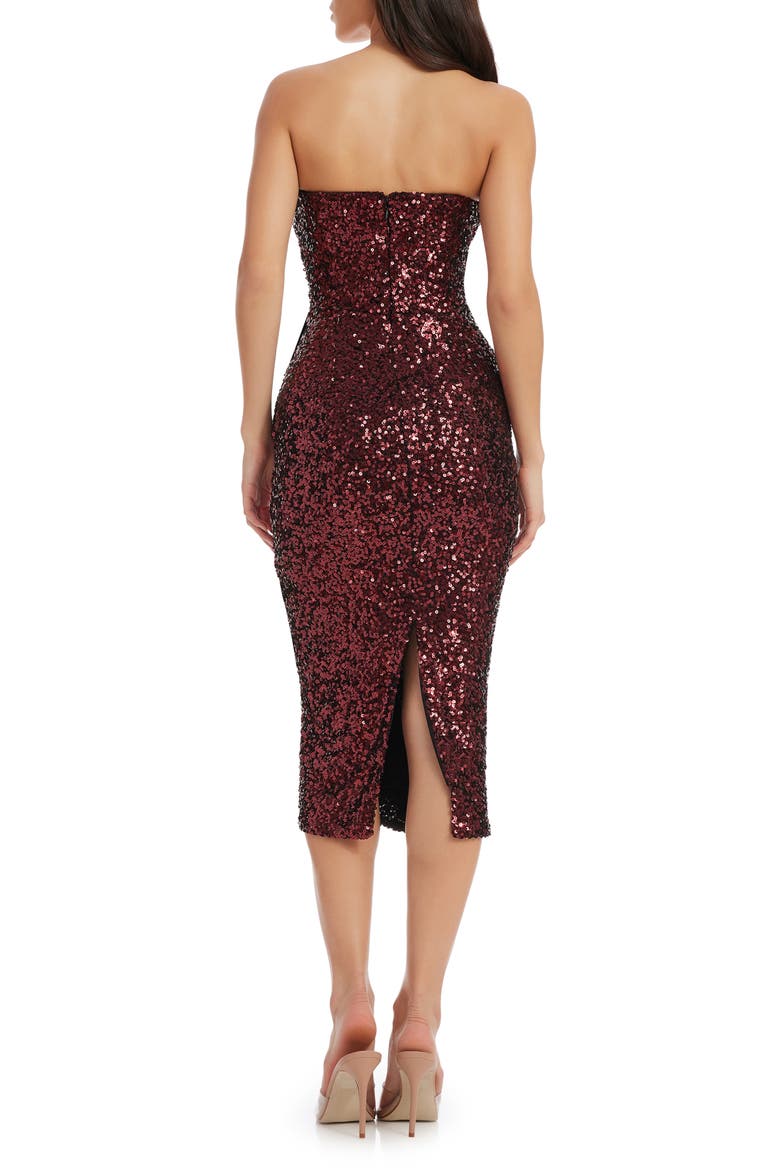 Alexis Sequin Strapless Sheath Dress, Alternate, color, PORT