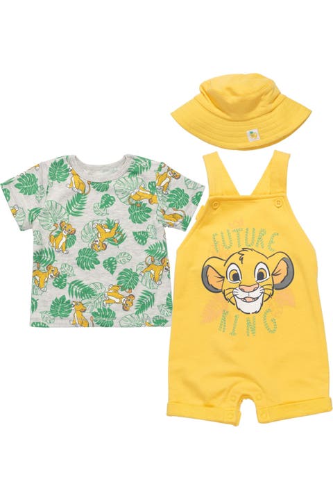 Lion King 3-piece Shortall, T-shirt And Hat Set (baby)