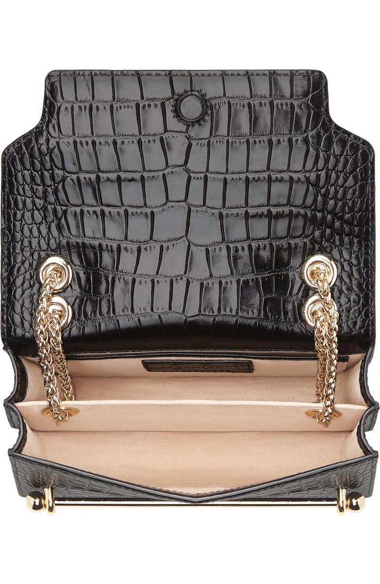Strathberry Mini East/West Croc Embossed Leather Crossbody Bag, Alternate, color,