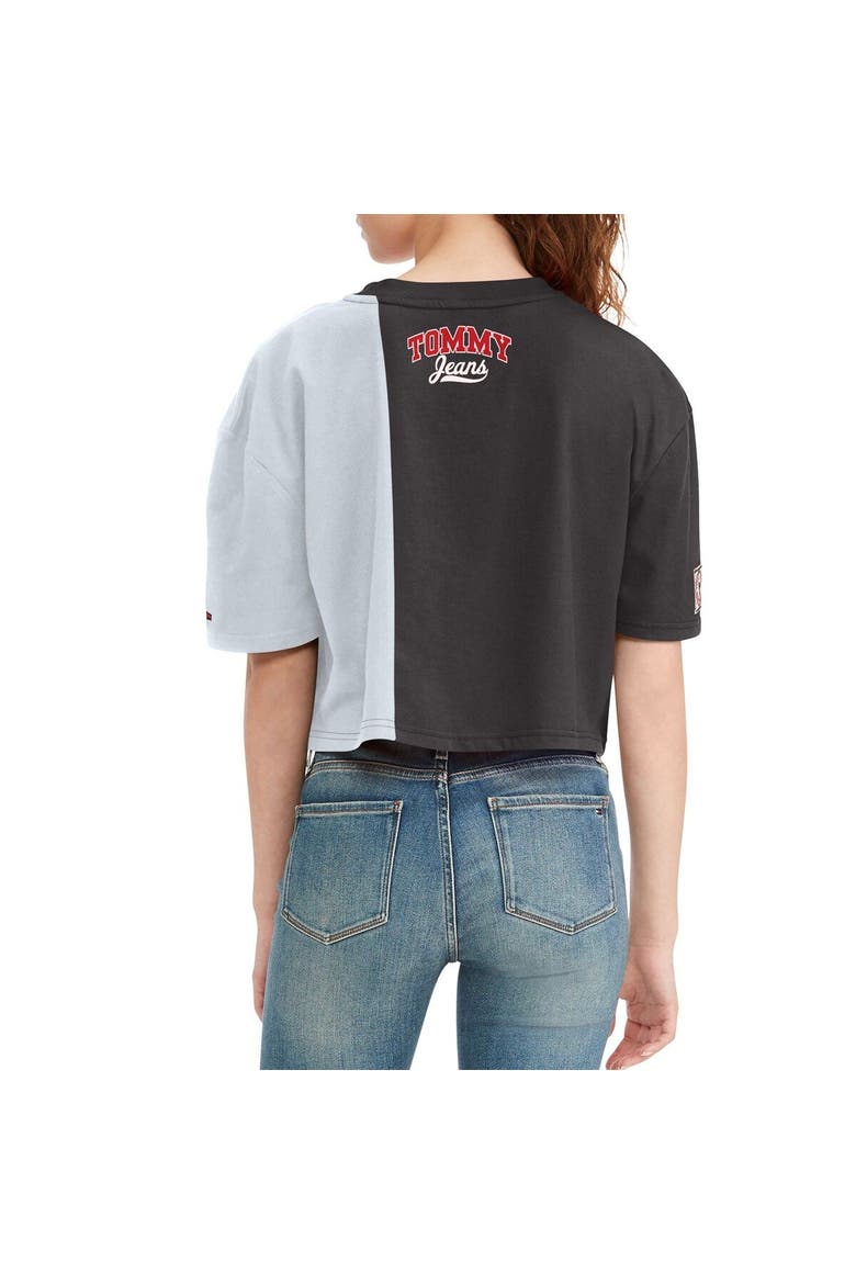 Women's Tommy Jeans Black/White Brooklyn Nets Betsy Relaxed Crop T-Shirt, Alternate, color, Black