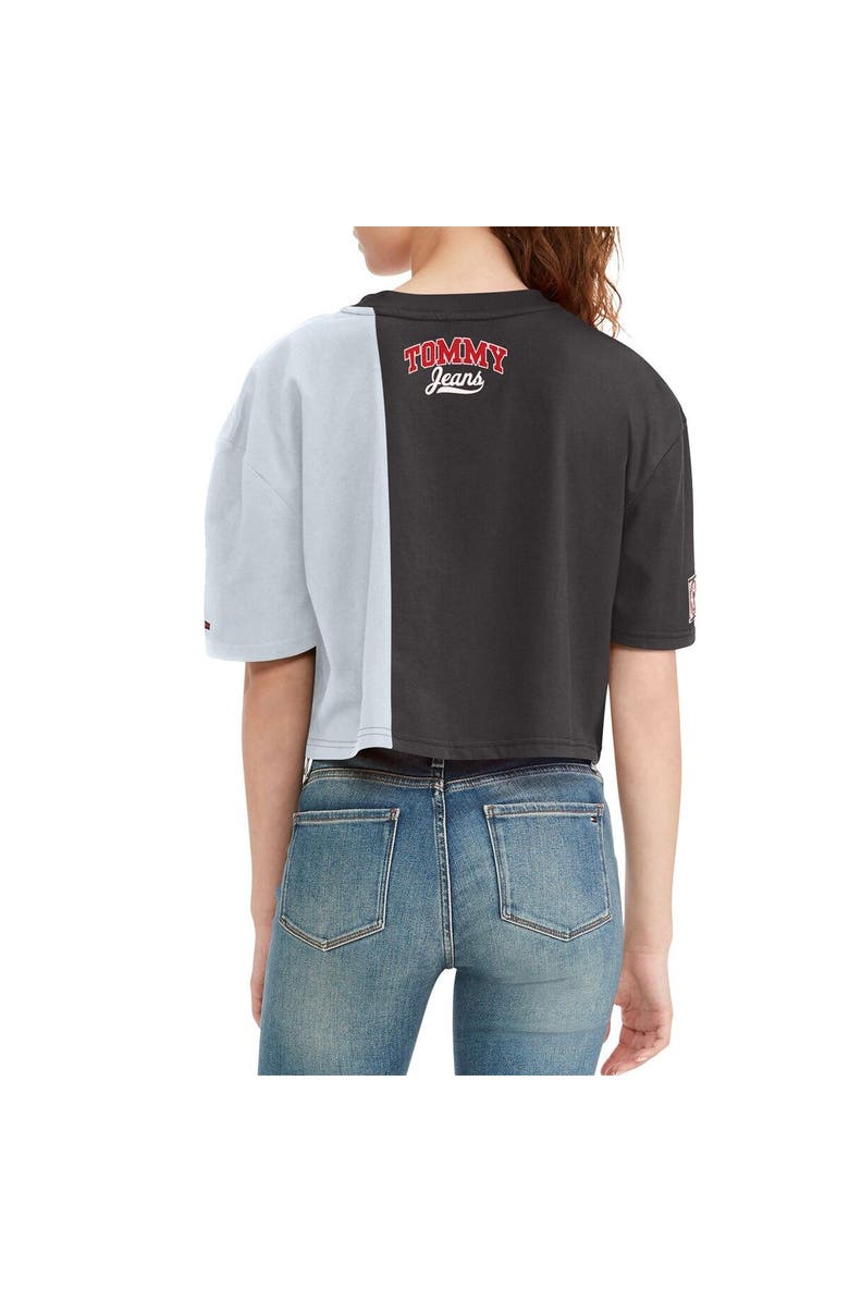 TOMMY JEANS Women's Tommy Jeans Black/White Brooklyn Nets Betsy Relaxed Crop T-Shirt, Alternate, color, Black
