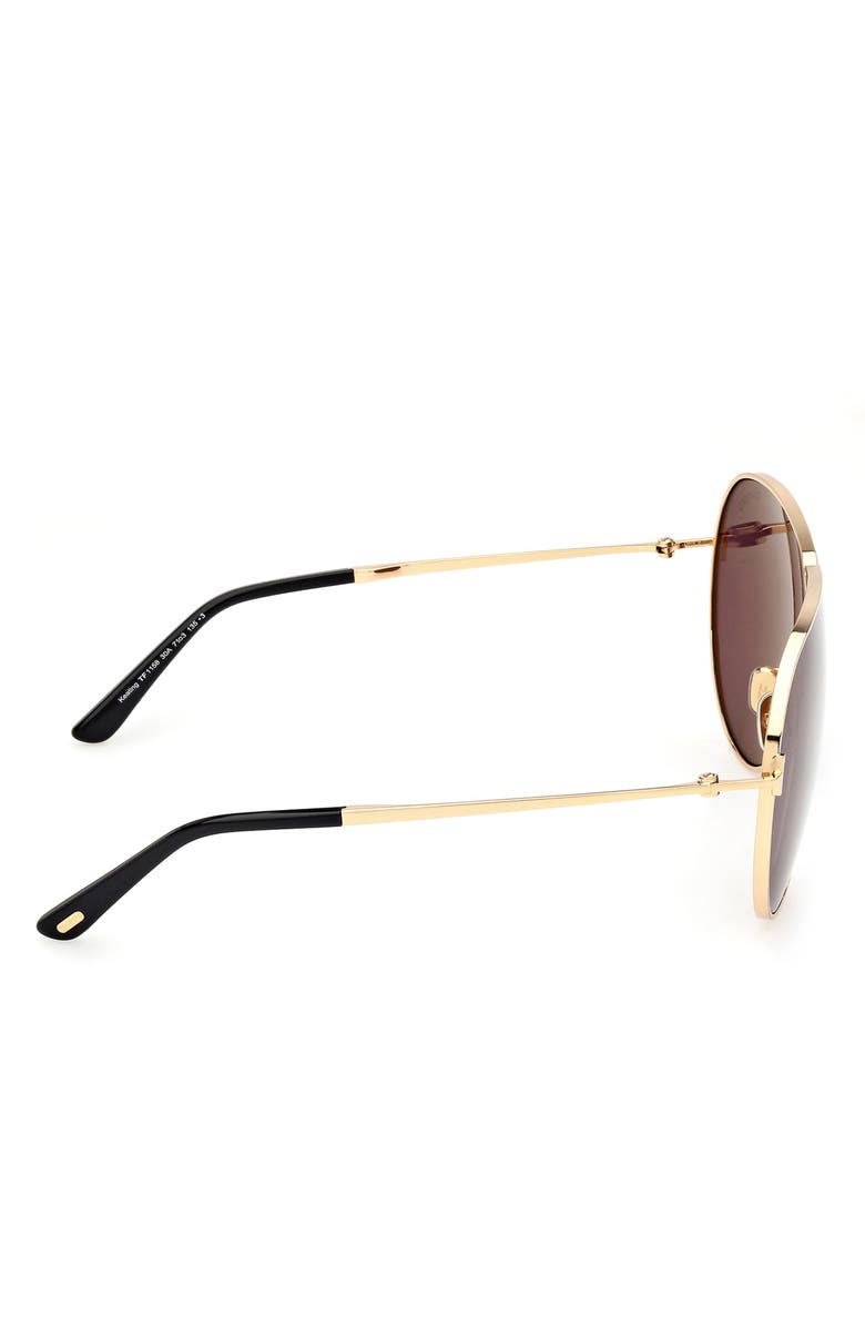 TOM FORD Keating 71mm Oversize Pilot Sunglasses, Alternate, color, Shiny Deep Gold / Smoke