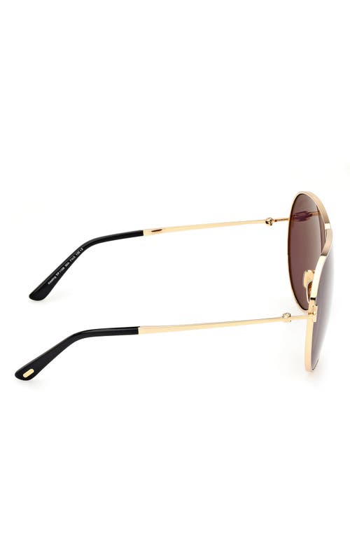 Tom Ford Keating 71mm Oversize Pilot Sunglasses In Gold