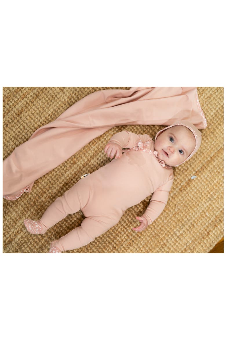 Kids' Speckled Faux Wrap Footie, Alternate, color, PINK
