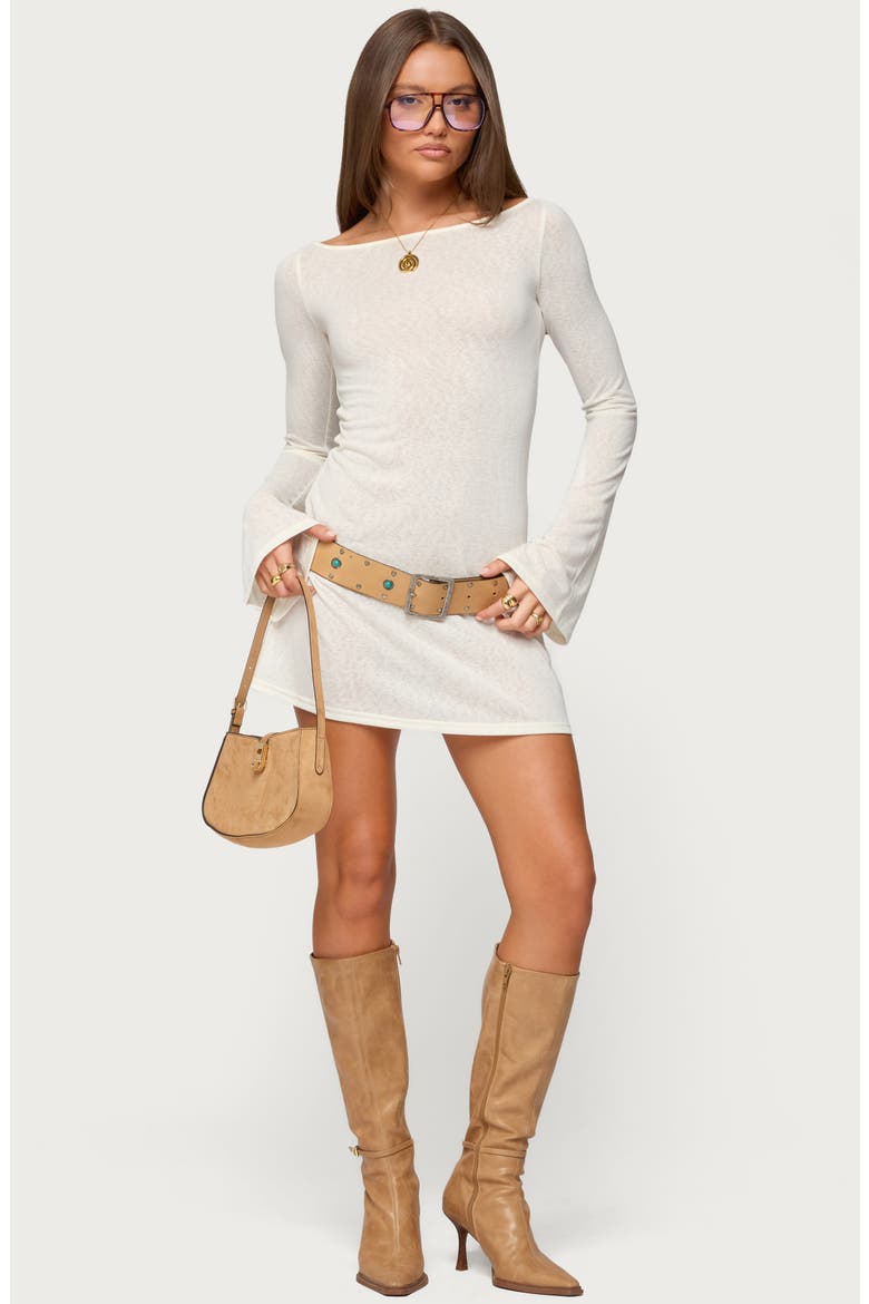 Noria Long Sleeve Minidress, Alternate, color, CREAM