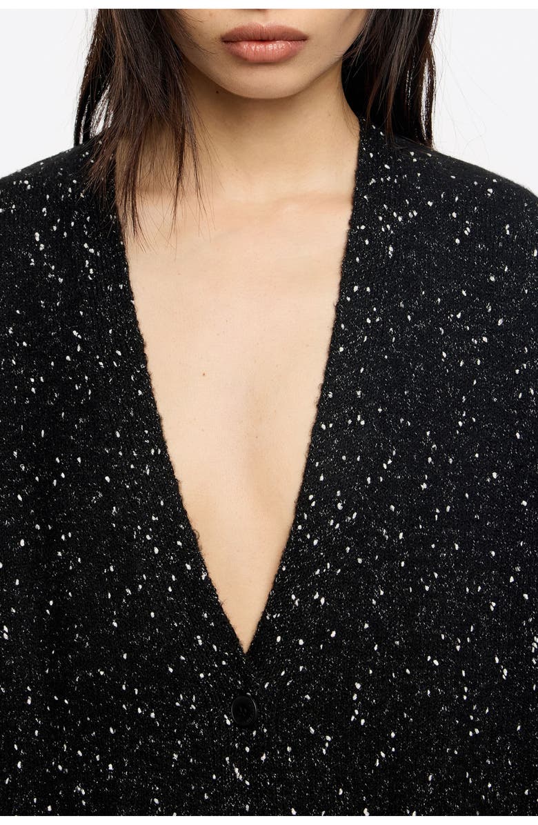 Bimba y Lola Long Neps Cardigan, Alternate, color, Black