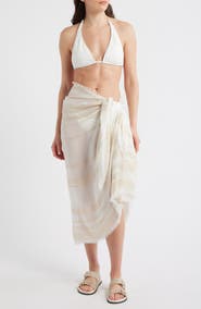 Nordstrom Sheer Stripe Pareo Wrap